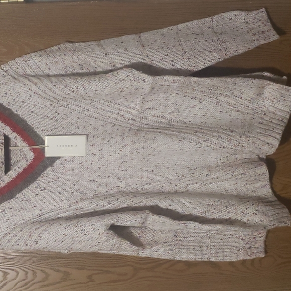 💕 New oversized boutique confetti Ivory V neck sweater - Picture 12 of 17